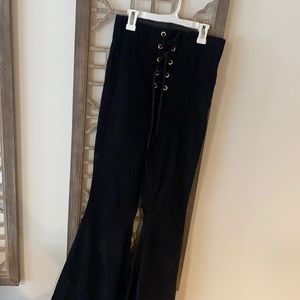 Show me your mumu black corduroy flare pants